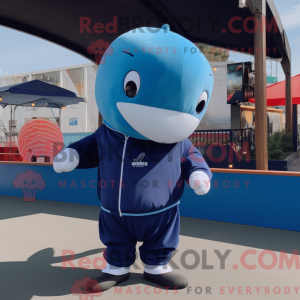 Black Blue Whale mascot...