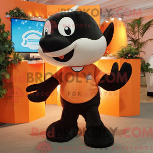Orange Killer Whale mascot...