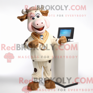 Beige ko maskot kostume...
