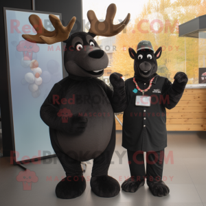 Black Moose maskot kostym...