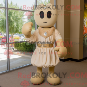 Beige boksehandske maskot...