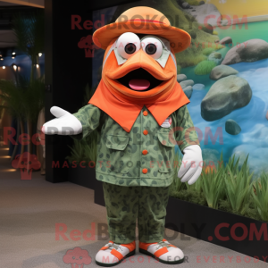 Oliven Klovn Fisk maskot...