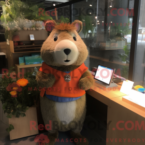 Peach Capybara mascot...