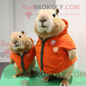 Peach Capybara mascot...