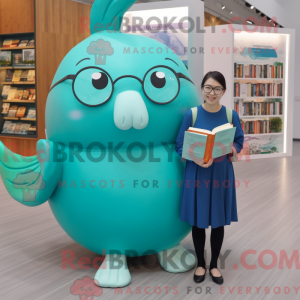 Turquoise Narwhal mascot...