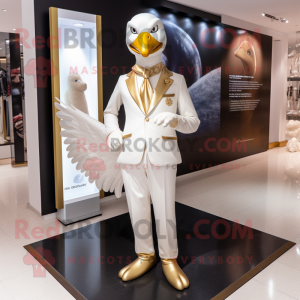 Gold Swan mascotte kostuum...