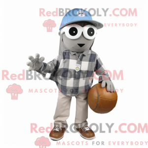 Grå Petanque Ball maskot...
