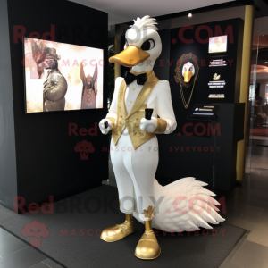 Gold Swan maskot drakt...