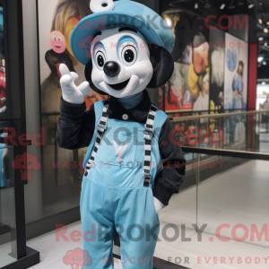 Cyan Mime-maskotdraktfigur...