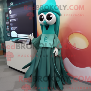 Teal Squid Maskottchen...