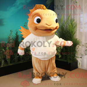 Tan Goldfish mascot costume...