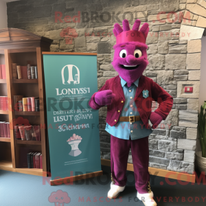 Magenta Irish Castle maskot...