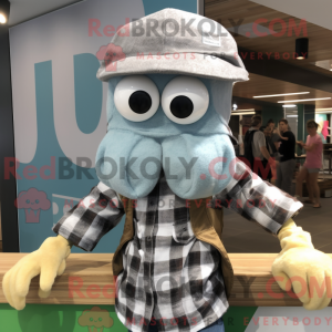 Sølv blæksprutte maskot...