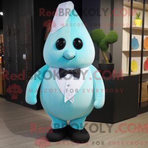Cyan Pære maskot kostume...