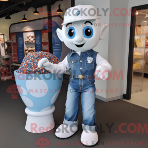 Hvid Candy maskot kostume...