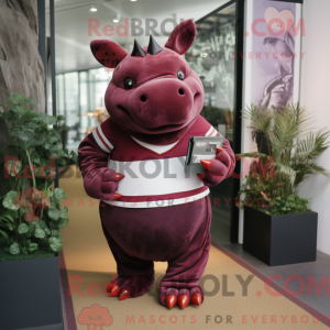 Maroon Rhinoceros mascot...