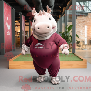 Maroon Rhinoceros maskot...