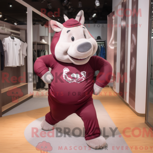 Maroon Rhinoceros maskot...
