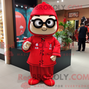 Rød Dim Sum maskot kostume...