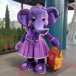 Lila Elefant Maskottchen...