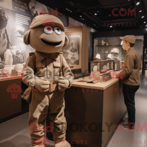 Brown Army Soldier mascot...