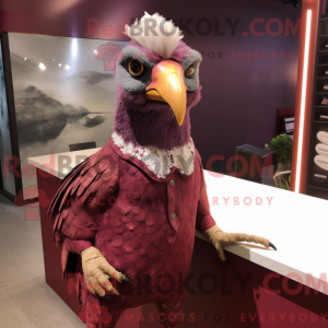 Maroon Guinea Fowl mascot...