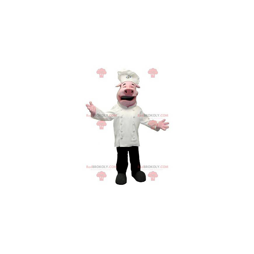Pig mascot dressed as a chef - Redbrokoly.com