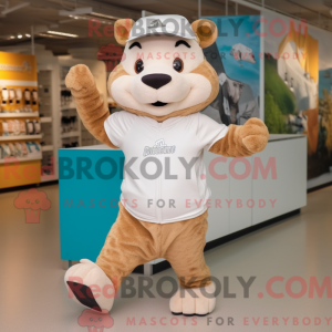 Beige bever mascottekostuum...