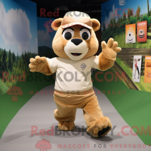 Beige Beaver mascot costume...