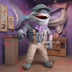 Lavendel Megalodon maskot...