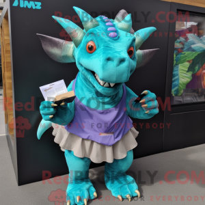 Turkis Triceratops maskot...