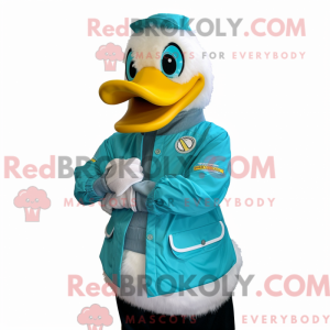 Teal Duck Maskottchen...