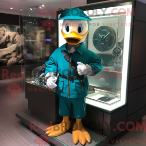 Maskotdraktfigur Teal Duck...