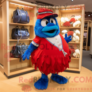 Red Blue Jay mascot costume...