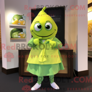 Lime grön sitron maskot...
