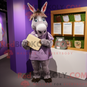 Lavendel esel maskot drakt...