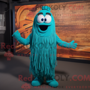 Teal Spaghetti Maskottchen...