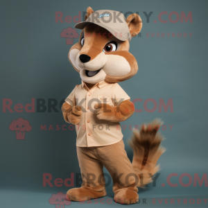 Tan Ekorn maskot kostyme...