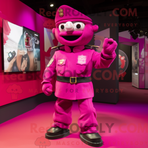 Magenta soldat maskot...