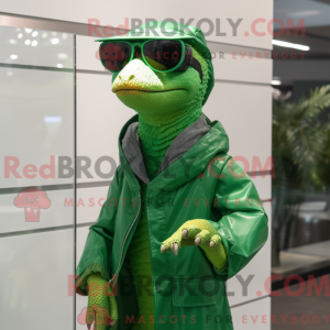 Grøn Coelophysis maskot...