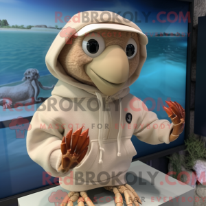 Beige eremittkrabbe maskot...