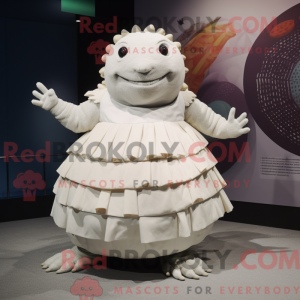 Hvid Glyptodon maskot...