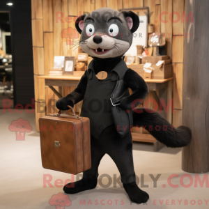 Sort væsel maskot kostume...