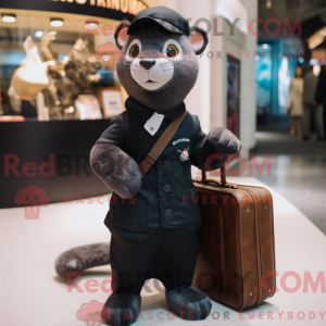 Black Weasel maskot kostyme...