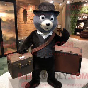 Black Weasel maskot kostyme...