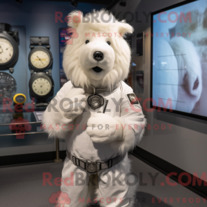 White Dog mascot costume...