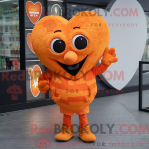 Orange Heart maskot kostume...