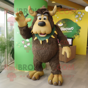 Olive Bison maskot kostume...