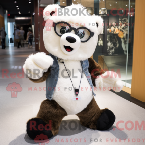 Hvid Brillebjørn maskot...