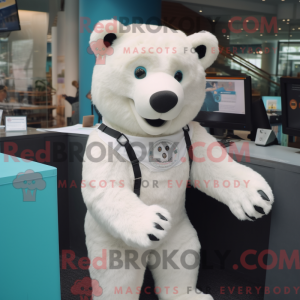 Hvid Brillebjørn maskot...